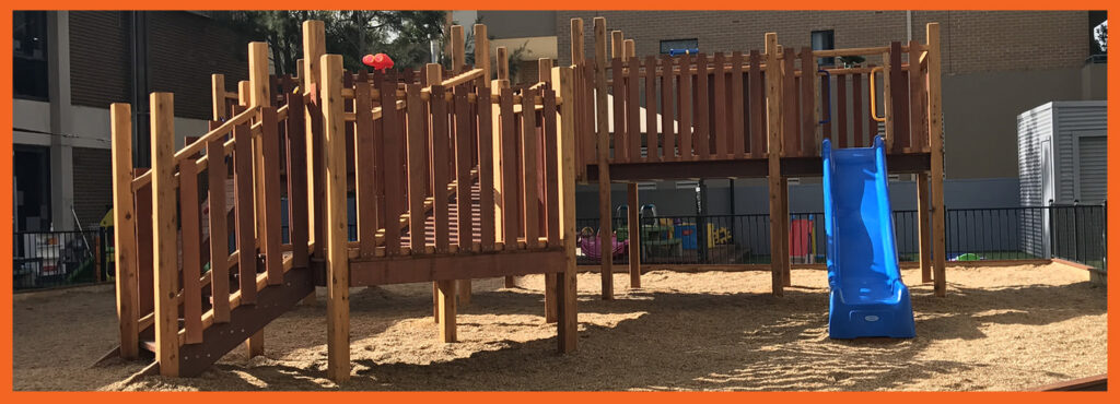 Playground build fort and slide