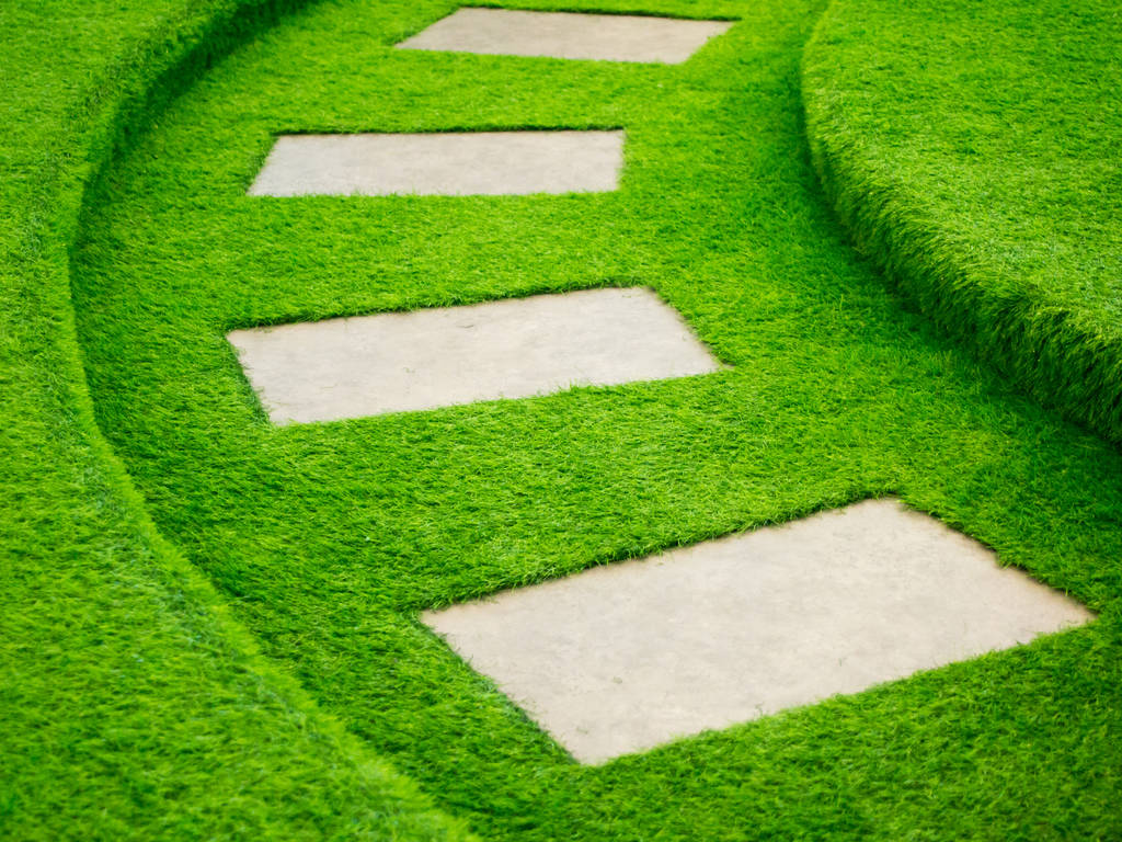 artificial grass in a pathway