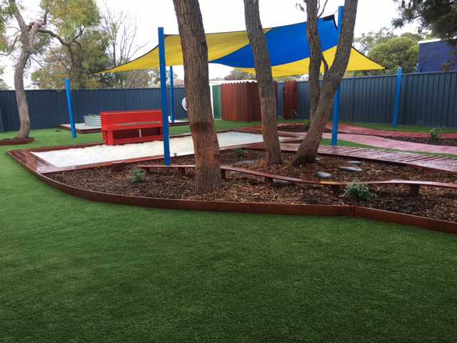 Perth Childcare Centre Sand Pit and Astro turf