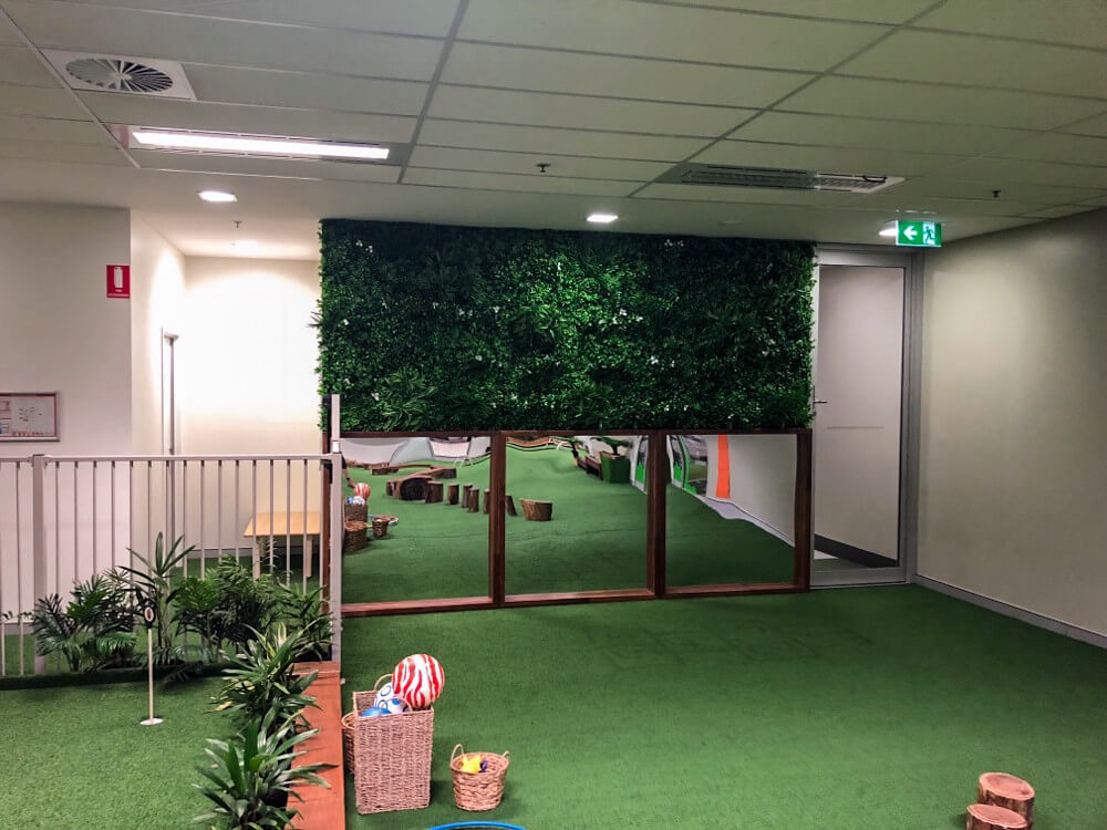 New feature walls including greenery and mirrors
