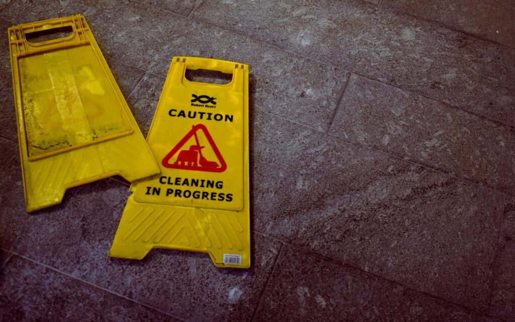 Caution signage