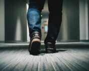 Man walking on floor