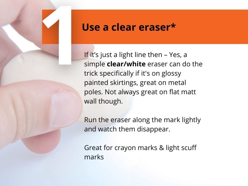5 ways to fix scuff marks on painted walls - clear eraser