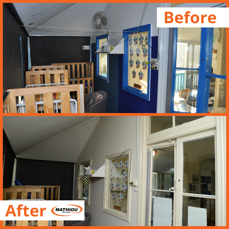 East Brisbane room before and after