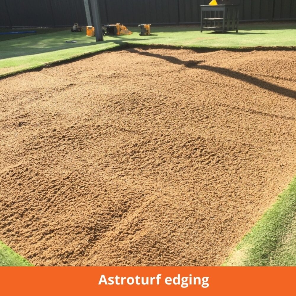 Astroturf sandpit edging
