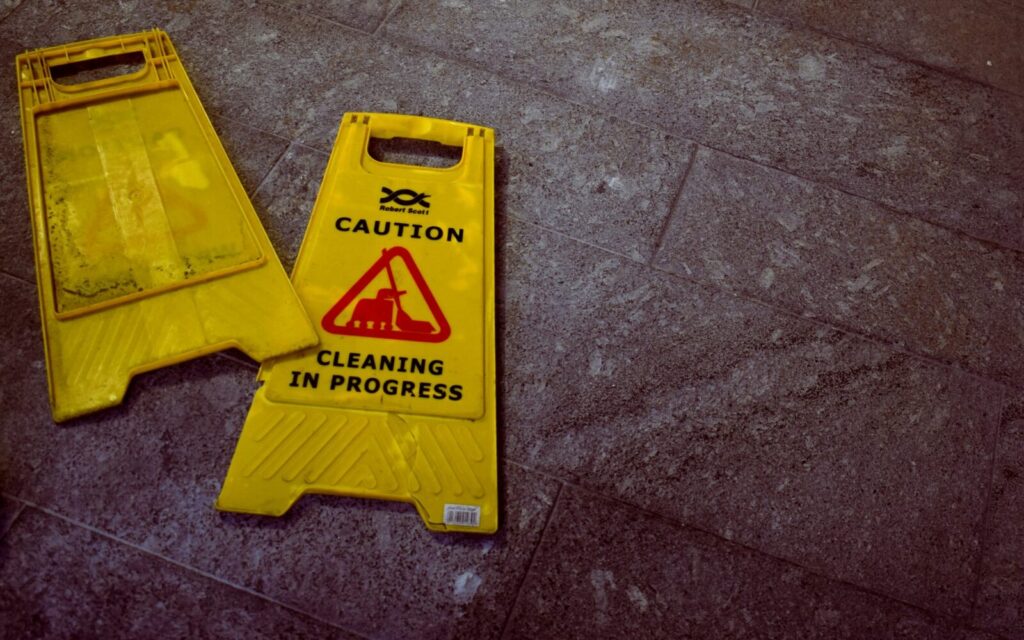 Caution signage