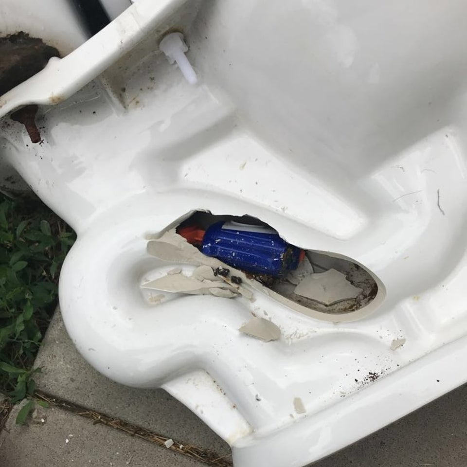 nerf gun stuck in toilet