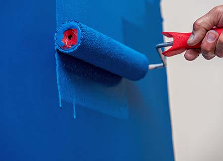 commercial interior painting service in progress