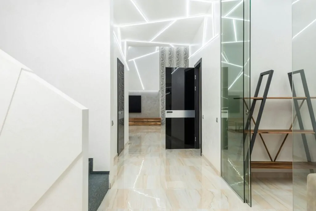 sleek glass sliding door in the office
